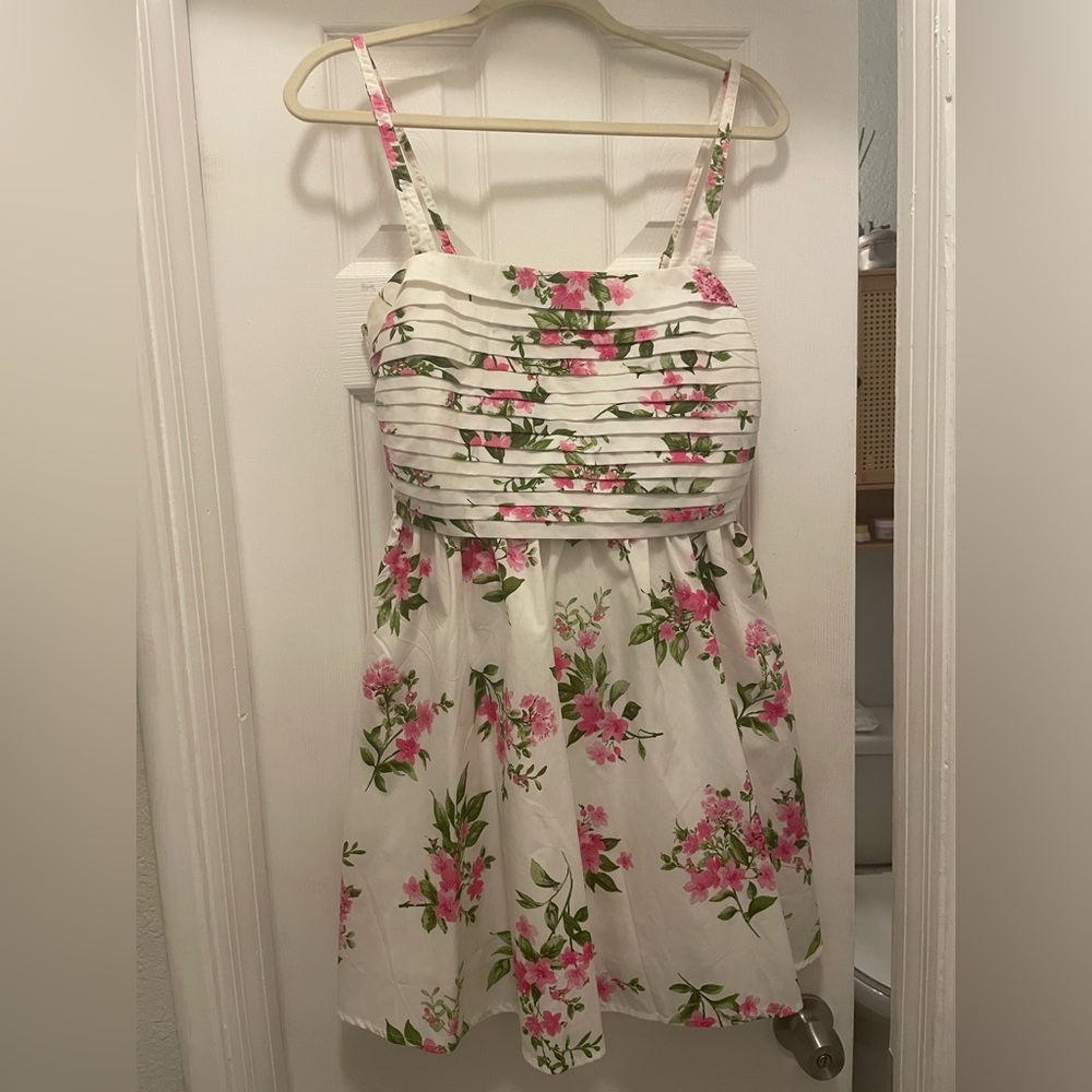 Floral Pink and Green Kids Dress